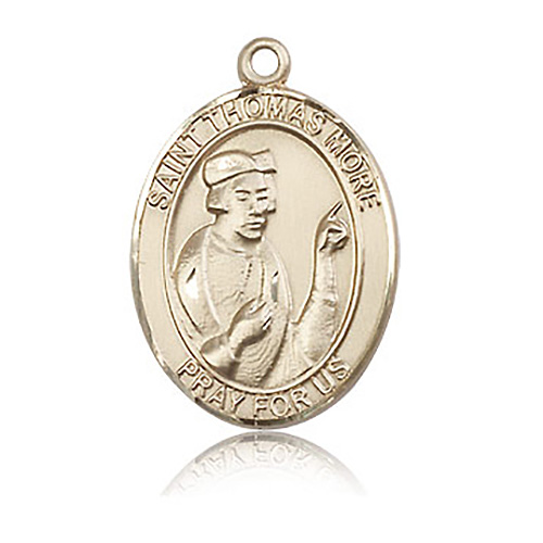 14kt Yellow Gold 1in St Thomas More Medal