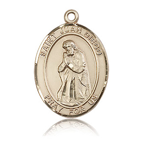 14kt Yellow Gold 1in St Juan Diego Medal