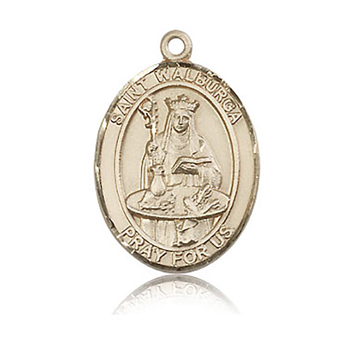 14kt Yellow Gold 1in St Walburga Medal