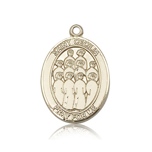 14kt Yellow Gold 1in St Cecilia Choir Medal