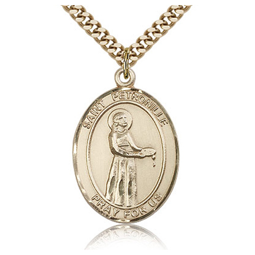 Gold Filled 1in St Petronille Medal & 24in Chain