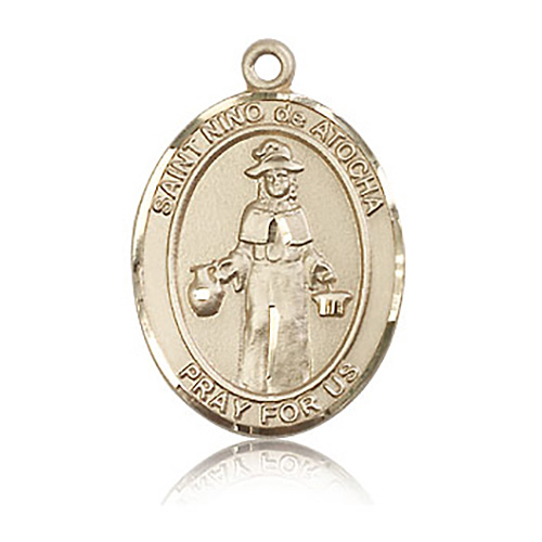 14kt Yellow Gold 1in St Nino de Atocha Medal
