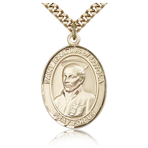 Gold Filled 1in St Ignatius Medal & 24in Chain