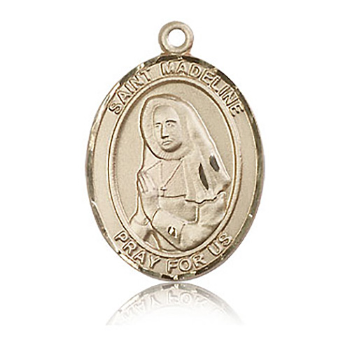 14kt Yellow Gold 1in St Madeline Medal