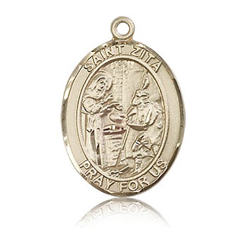 14kt Yellow Gold 1in St Zita Medal