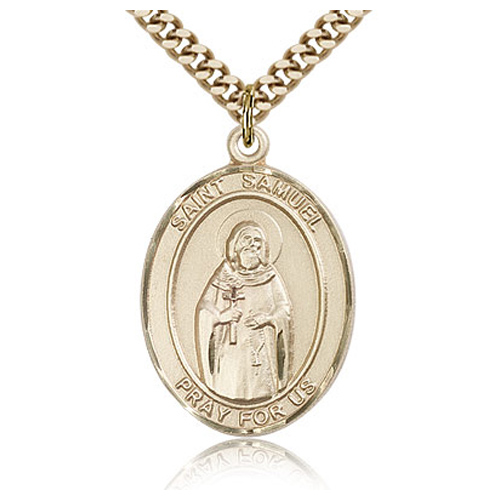 Gold Filled 1in St Samuel Medal & 24in Chain