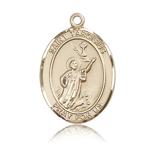 14kt Yellow Gold 1in St Tarcisius Medal