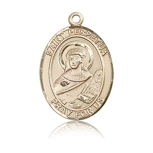14kt Yellow Gold 1in St Perpetua Medal