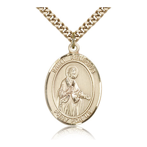 Gold Filled 1in St Remigius of Remis Medal & 24in Chain