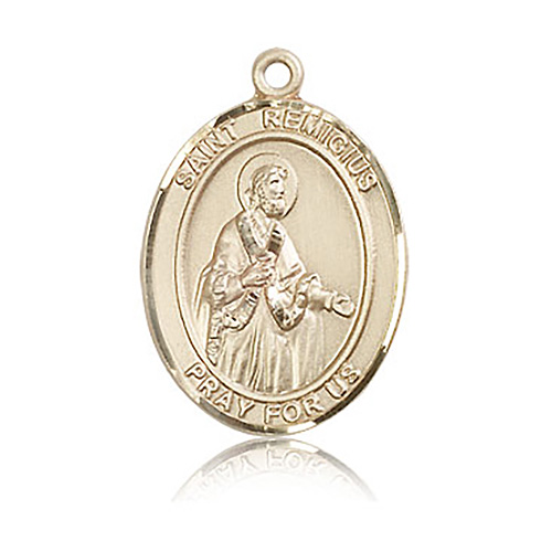 14kt Yellow Gold 1in St Remigius of Remis Medal