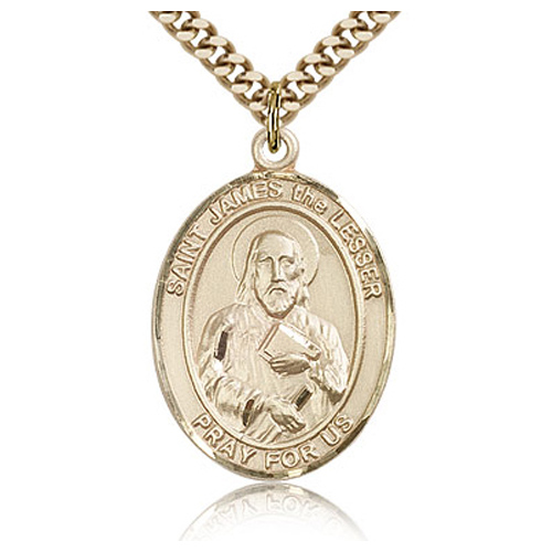 Gold Filled 1in St James the Lesser Medal & 24in Chain