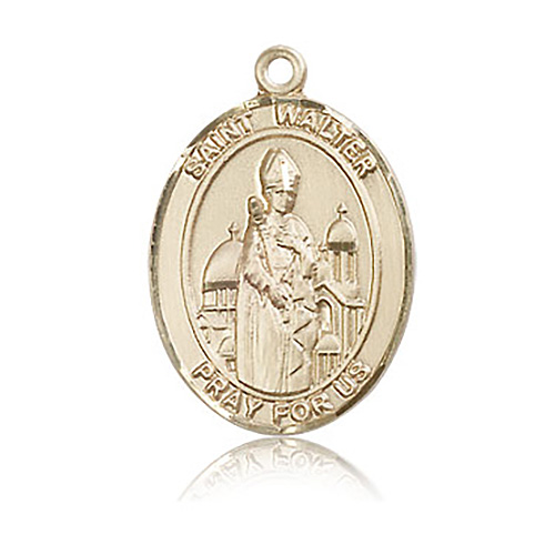14kt Yellow Gold 1in St Walter Medal
