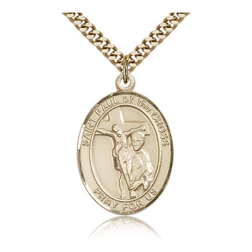 Gold Filled 1in St Paul of the Cross Medal & 24in Chain