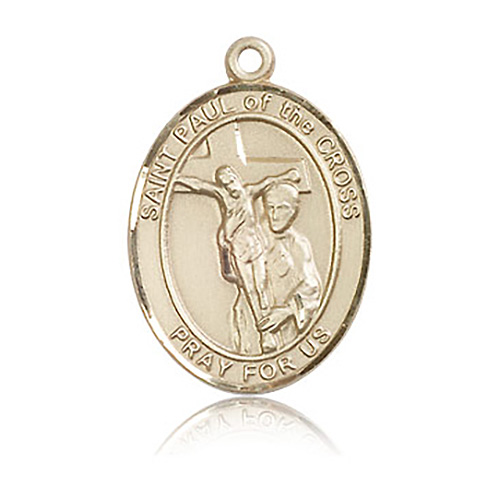 14kt Yellow Gold 1in St Paul of the Cross Medal
