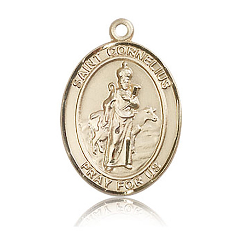 14kt Yellow Gold 1in St Cornelius Medal