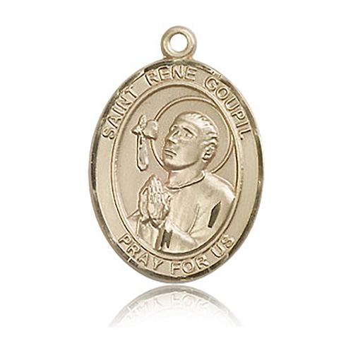 14kt Yellow Gold 1in St Rene Goupil Medal