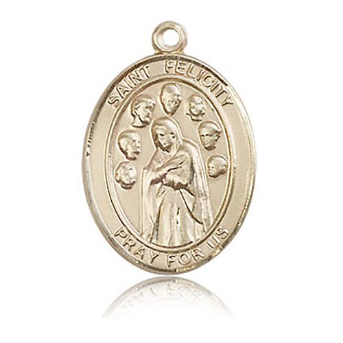 14kt Yellow Gold 1in St Felicity Medal