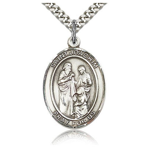 Sterling Silver 1in St Joachim Medal & 24in Chain