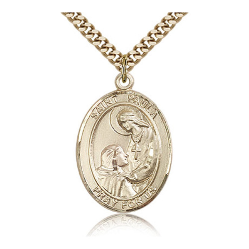 Gold Filled 1in St Paula Medal & 24in Chain