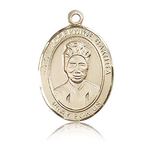 14kt Yellow Gold 1in St Josephine Bakhita Medal