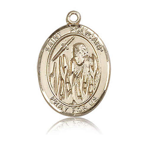 14kt Yellow Gold 1in St Polycarp Medal