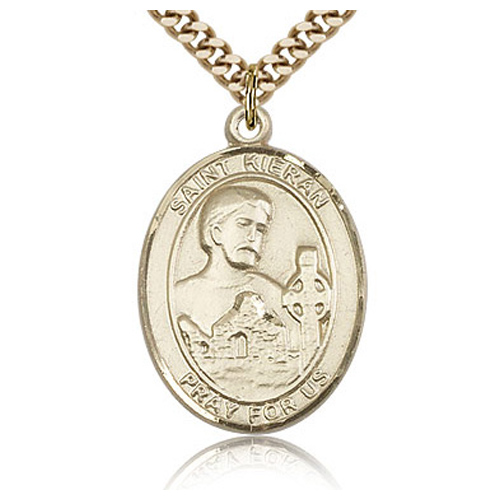 Gold Filled 1in St Kieran Medal & 24in Chain