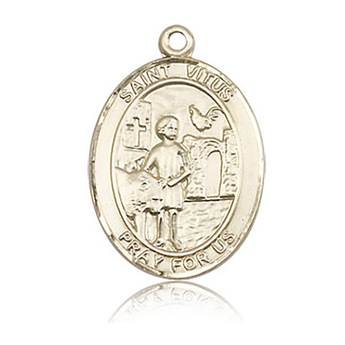 14kt Yellow Gold 1in St Vitus Medal