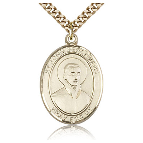 Gold Filled 1in St John Berchmans Medal & 24in Chain