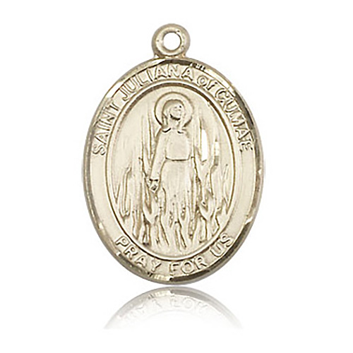 14kt Yellow Gold 1in St Juliana Medal