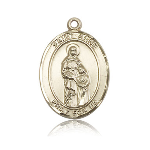 14kt Yellow Gold 1in St Anne Medal