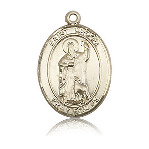 14kt Yellow Gold 1in St Drogo Medal
