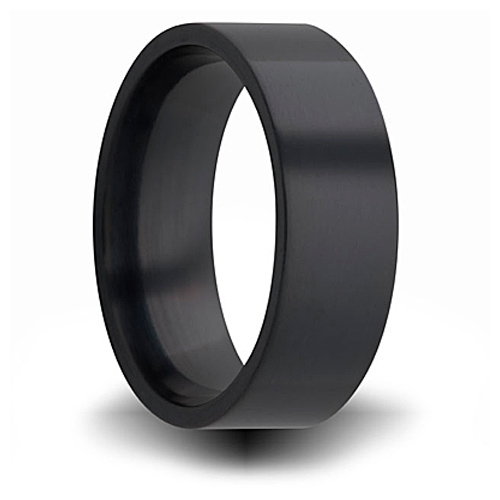 Black Zirconium 7mm Pipe Cut Ring 