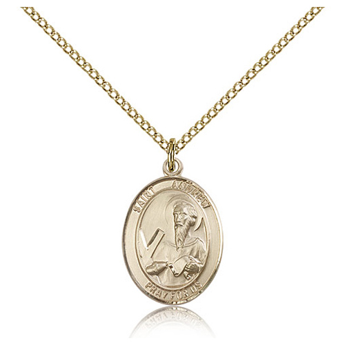 Gold Filled 3/4in St Andrew Medal & 18in Chain