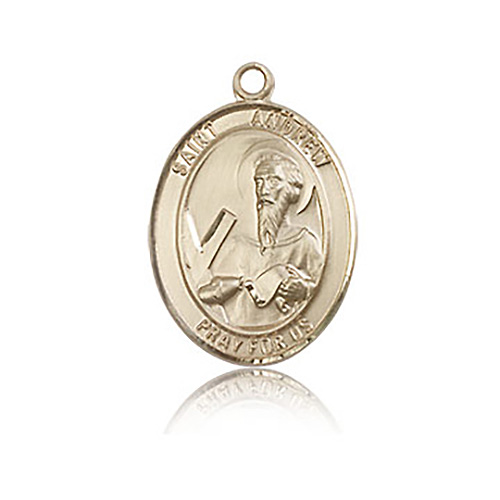 14kt Yellow Gold 3/4in St Andrew Medal