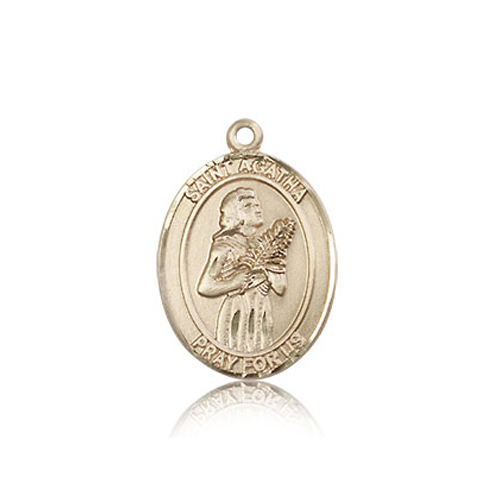 14kt Yellow Gold 3/4in St Agatha Medal