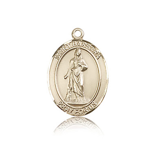 14kt Yellow Gold 3/4in St Barbara Medal