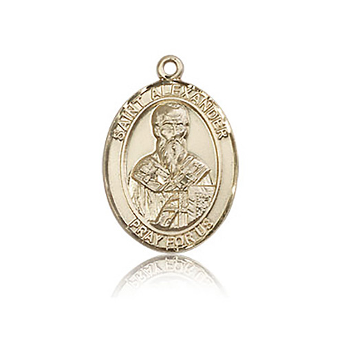 14kt Yellow Gold 3/4in St Alexander Medal