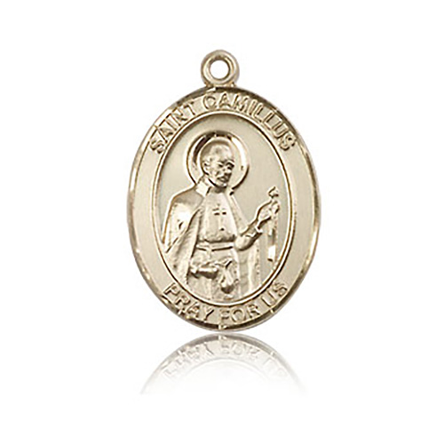 14kt Yellow Gold 3/4in St Camillus Medal