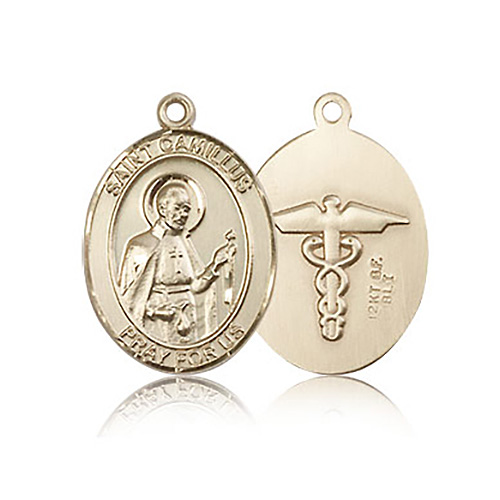 14kt Yellow Gold 3/4in St Camillus Nurse Medal