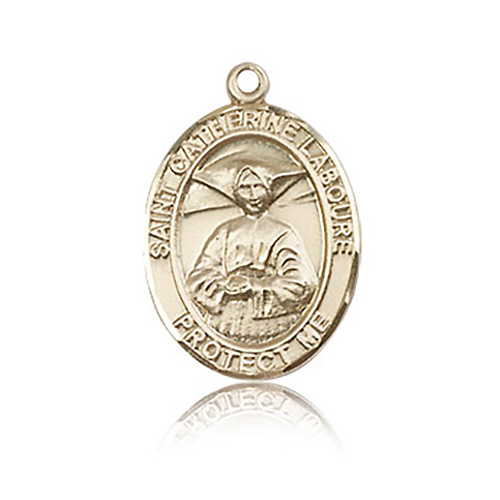 14kt Yellow Gold 3/4in St Catherine Laboure Medal