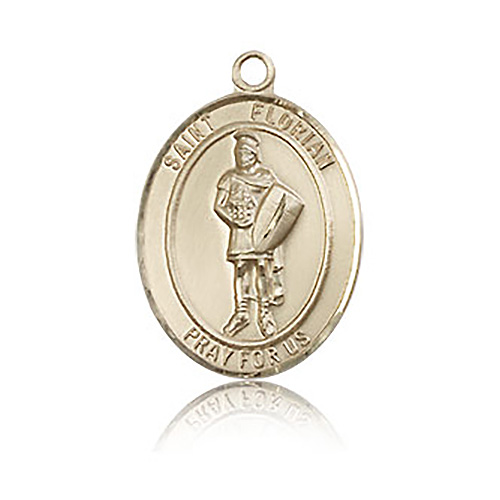 14kt Yellow Gold 3/4in St Florian Medal