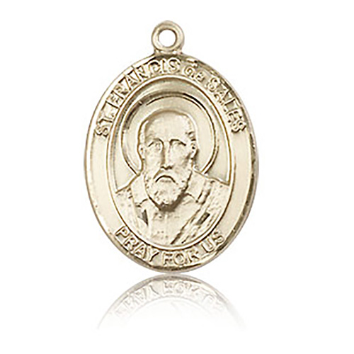 14kt Yellow Gold 3/4in St Francis de Sales Medal