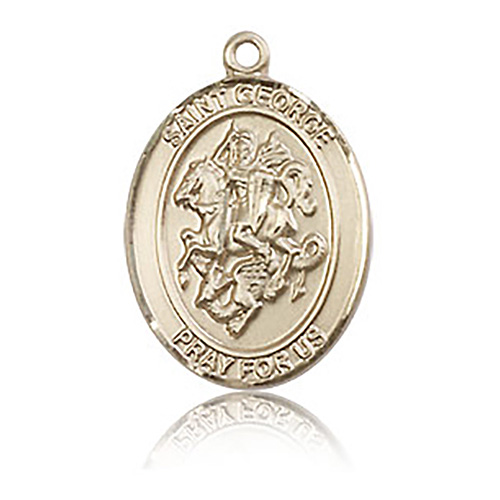 14kt Yellow Gold 3/4in St George Medal