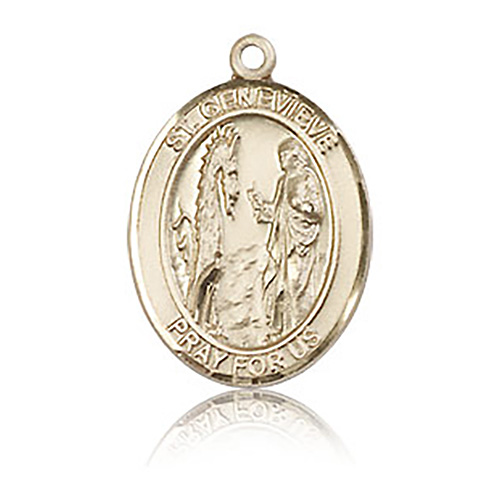 14kt Yellow Gold 3/4in St Genevieve Medal