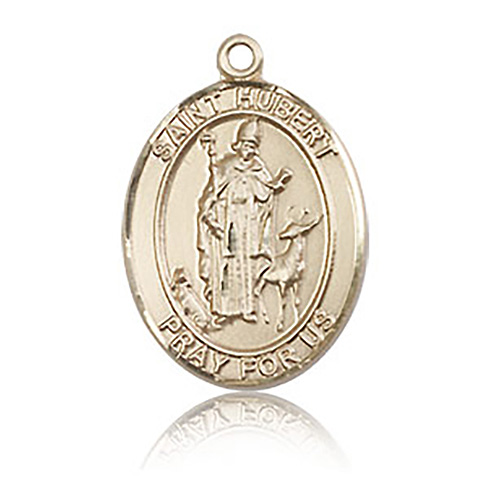14kt Yellow Gold 3/4in St Hubert Medal