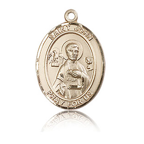 14kt Yellow Gold 3/4in St John the Apostle Medal