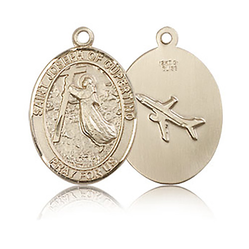 14kt Yellow Gold 3/4in St Joseph of Cupertino Medal