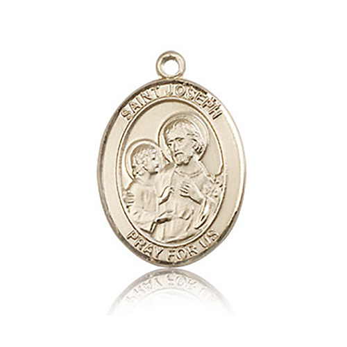 14kt Yellow Gold 3/4in St Joseph Medal