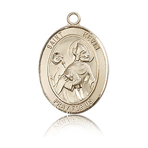 14kt Yellow Gold 3/4in St Kevin Medal