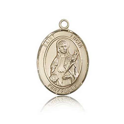 14kt Yellow Gold 3/4in St Lucia Medal